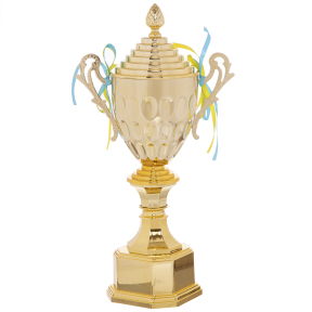 Кубок спортивный с ручками и крышкой SP-Sport WILL HQ884B высота 40см золотой