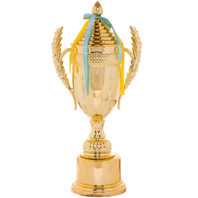 Кубок спортивный с ручками и крышкой SP-Sport AMBITION C-899-2A высота 43,5см золотой