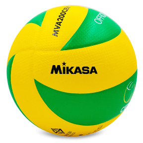 Мяч волейбольный MIKASA MVA-200CEV №5 PU желтый-зеленый