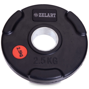 Блины (диски) обрезиненные Zelart Z-HIT TA-5160-2_5 51мм 2,5кг черный