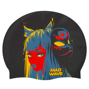 Шапочка для плавання силіконова для дорослих MadWave Kitsune M057425 кольори в асортименті