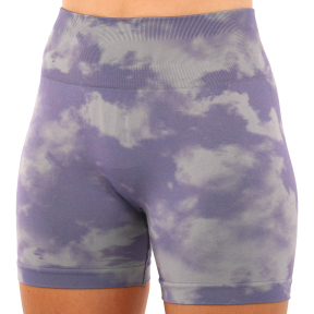 Фитнес-шорты женские бесшовные высокие с эффектом пуш-ап мраморные тай-дай Domino 9755 S-L цвета в ассортименте