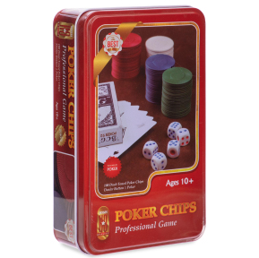 Набор для покера в металлической коробке SP-Sport IG-4591 100 фишек