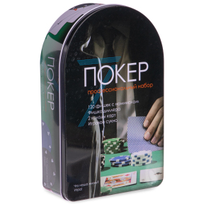 Набор для покера в металлической коробке SP-Sport IG-3008 120 фишек