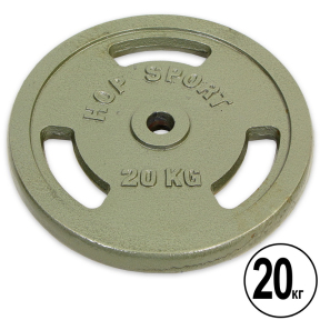 Блины (диски) стальные окрашенные HOP-SPORT TA-8030-20 30мм 20кг серый