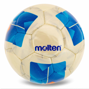 Мяч футбольный MOLTEN F5N3200 №5 PU белый-синий Мяч футбольный MOLTEN F5N3200 №5 PU белый-синий