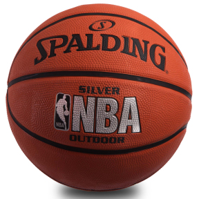 М'яч баскетбольний гумовий SPALDING NBA SILVER OUTDOOR 83016Z №7 коричневий