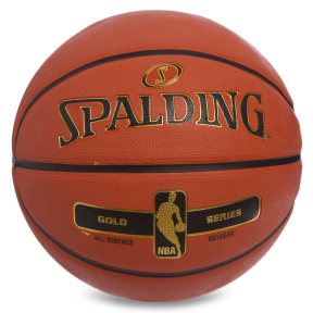 Мяч баскетбольный резиновый SPALDING NBA GOLD SERIES OUTDOOR 83492Z №7 оранжевый