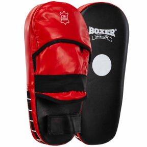 Лапа боксерская прямая тренировочная удлиненная кожа BOXER 2007-01 40х21х4,5см 2штуки цвета в ассортименте