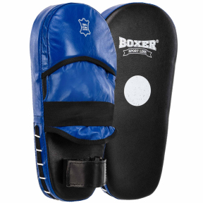 Лапа боксерська пряма подовжена тренувальна шкіра BOXER 2007-01 40х21х4,5см 2штуки кольори в асортименті