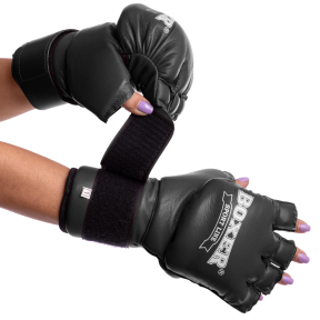 Перчатки для смешанных единоборств кожаные (Иригуми) BOXER 2019-01 L цвета в ассортименте