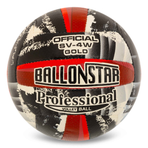 Мяч волейбольный BALLONSTAR SV-4W GOLD VB-5217 №5 PU серый-красный