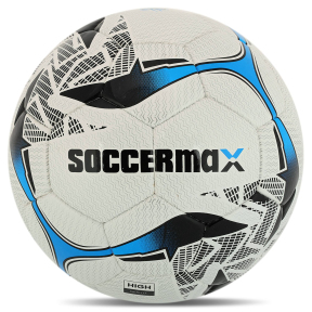 Мяч футбольный профессиональный SOCCERMAX FB-4210 №5 PU белый-синий