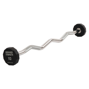 Штанга нерозбірна з фіксованою вагою вигнута PEV HAMMER STRENGHT TA-9978-10 10кг чорний