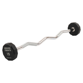 Штанга нерозбірна з фіксованою вагою вигнута PEV HAMMER STRENGHT TA-9978-15 15кг чорний