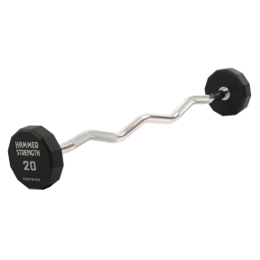 Штанга нерозбірна з фіксованою вагою вигнута PEV HAMMER STRENGHT TA-9978-20 20кг чорний