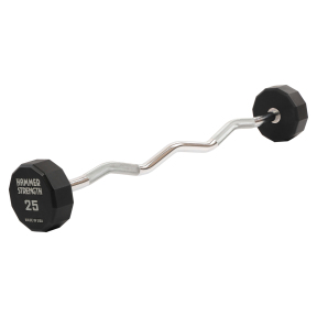 Штанга нерозбірна з фіксованою вагою вигнута PEV HAMMER STRENGHT TA-9978-25 25кг чорний