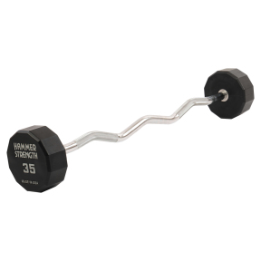 Штанга нерозбірна з фіксованою вагою вигнута PEV HAMMER STRENGHT TA-9978-35 35кг чорний