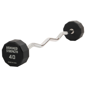 Штанга нерозбірна з фіксованою вагою вигнута PEV HAMMER STRENGHT TA-9978-40 40кг чорний