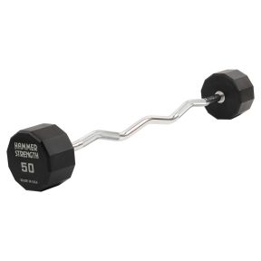 Штанга нерозбірна з фіксованою вагою вигнута PEV HAMMER STRENGHT TA-9978-50 50кг чорний