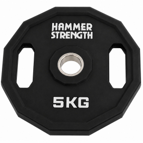 Млинці диски поліуретанові 2 Handle металева втулка HAMMER STRENGHT TA-9986-5 ø50мм 5кг чорний