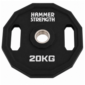 Млинці диски поліуретанові 2 Handle металева втулка HAMMER STRENGHT TA-9986-20 ø50мм 20кг чорний