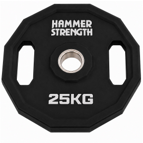 Млинці диски поліуретанові 2 Handle металева втулка HAMMER STRENGHT TA-9986-25 ø50мм 25кг чорний