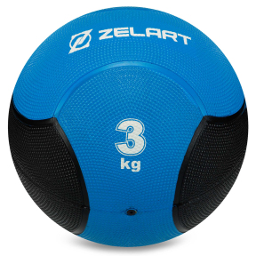 Медбол мяч медицинский Medicine Ball Zelart FI-5121-3 3кг красный-черный