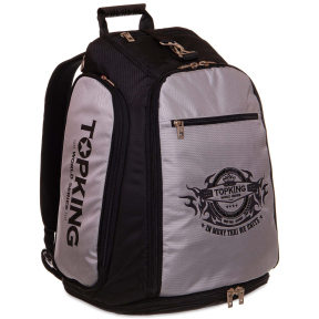 Рюкзак-сумка спортивная 2 в 1 TOP KING TKGMB-02 90л черный-серый