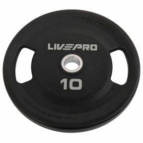 Блины диски полиуретановые 2 Handle металлическая втулка LiveUp LP8337-10 ø51мм 10кг черный