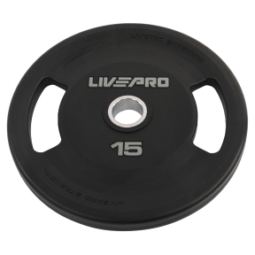 Блины диски полиуретановые 2 Handle металлическая втулка LiveUp LP8337-15 ø51мм 15кг черный