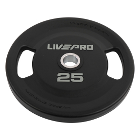 Блины диски полиуретановые 2 Handle металлическая втулка LiveUp LP8337-25 ø51мм 25кг черный