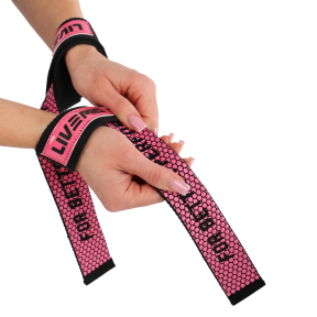 Лямки для тяги LIFTING STRAP LiveUp LP8756 2шт розовый-черный