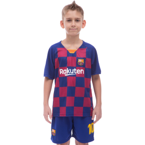 Форма футбольная детская с символикой футбольного клуба BARCELONA MESSI 10 домашняя 2020 SP-Planeta CO-1283 6-14 лет синий-бордовый