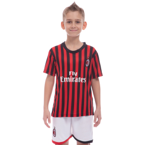 Форма футбольна дитяча з символікою футбольного клубу AC MILAN домашня 2020 SP-Planeta CO-0977 6-14 років червоний-чорний-білий