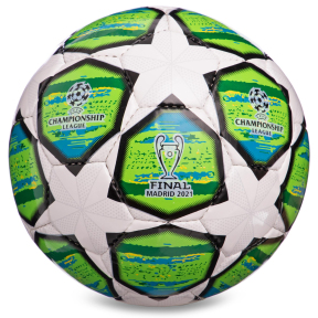 М'яч футбольний CHAMPIONS LEAGUE FB-0149-1 №5 PU білий-зелений