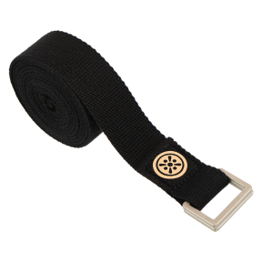 Ремень для йоги с металлической пряжкой BLOOM YOGA STRETCH STRAP LB7088 183x3,2см черный