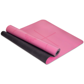 Коврик для йоги и фитнеса PU резина двухслойный Record FI-8307 183x68x0,5см с разметкой цвета в ассортименте