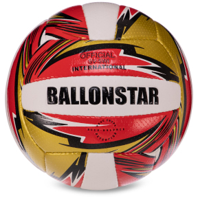 М'яч волейбольний BALLONSTAR LG3507 №5 PU червоний-білий-золотий