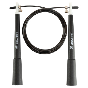 Скакалка скоростная Кроссфит со стальным тросом Zelart FI-4855 3м черный