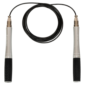 Скакалка швидкісна Кроссфіт з підшипником та сталевим тросом з алюмінієвими ручками Zelart FI-4869 3м чорний