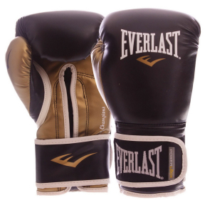 Перчатки боксерские EVERLAST POWERLOCK EVP00000723 14 унций черный-золотой