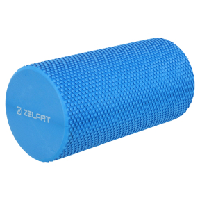 Роллер массажный цилиндр цельный 30см Zelart FI-7692-30 синий