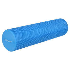 Ролер масажний циліндр цільний 60см Zelart FI-7692-60 синій