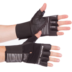 Перчатки для фитнеса и тяжелой атлетики кожаные Zelart ZB-8117 M-XL черный