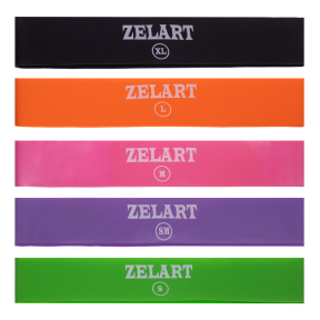 Набір резинок для вправ стрічки опору LOOP BANDS Zelart FI-6951 5шт кольори в асортименті