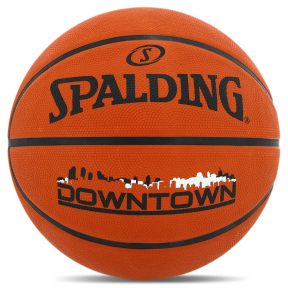 Мяч баскетбольный резиновый SPALDING DOWNTOWN 84363Z размер 7 оранжевый