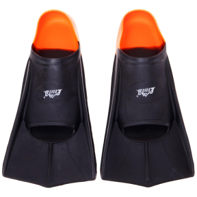 Ласти для тренувань в басейні короткі із закритою п'ятою CIMA PL-6090-04 розмір 30-44 чорний-помаранчевий