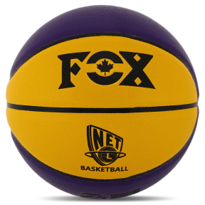 Мяч баскетбольный PU FOX BA-8977 NET №7 фиолетовый-желтый