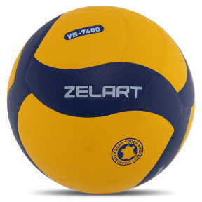 Мяч волейбольный ZELART VB-7400 №5 PU желтый-синий